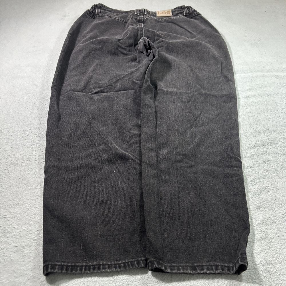Y2k 2000s Baggy Tapered Jeans Womens 14 32x27 Black Hamilton Vintage USA Faded